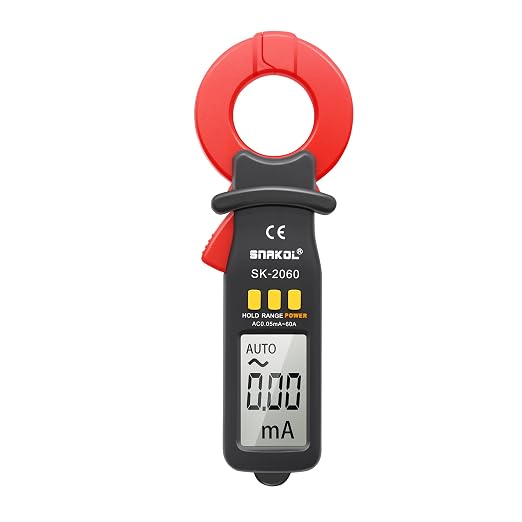 Digital AC Leakage Low Current Clamp Meter 0.01mA Resolution ACA MAX 60A 1999 Counts Auto Range Data Hold Ammeter Clampmeter Amperimetro Amperemetre Professional Micro Current Tester