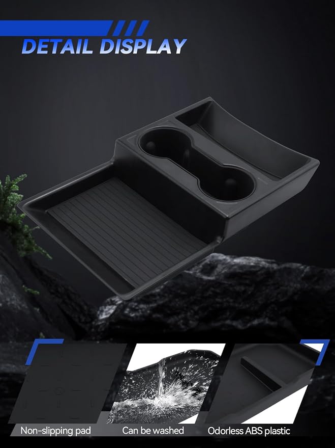 for Hummer Lower Center Console Organizer 2023 2024 2025 2026 GMC Hummer EV SUV Accessories 2 Pcs Set with Center Console Organizer + Cup Holder Durable ABS Plastic