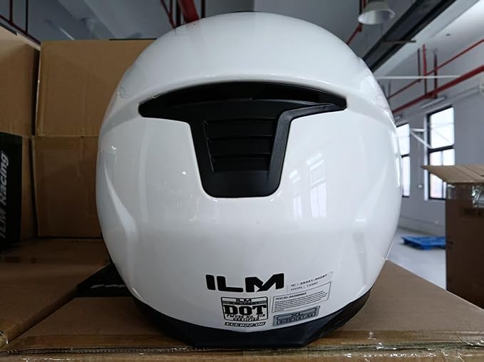 ILM 159BT Bluetooth Modular Motorcycle Helmet 2-3 Riders Intercom Full Face Flip up Casco DOT with Face Mask (White, XL)
