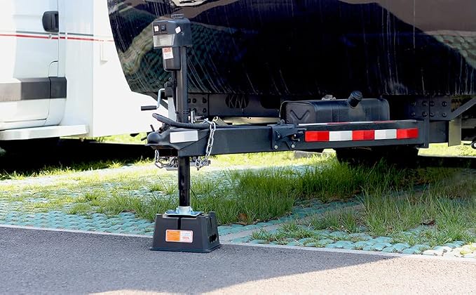 OULEME Heavy Duty Trailer Jack Block, for RV Camper Travel Trailer 5th Wheel, fits Tongue Stand Jack Post/Wheels, Round and Square Stabilizer Foot Plate, Supports up to 15,000 lbs