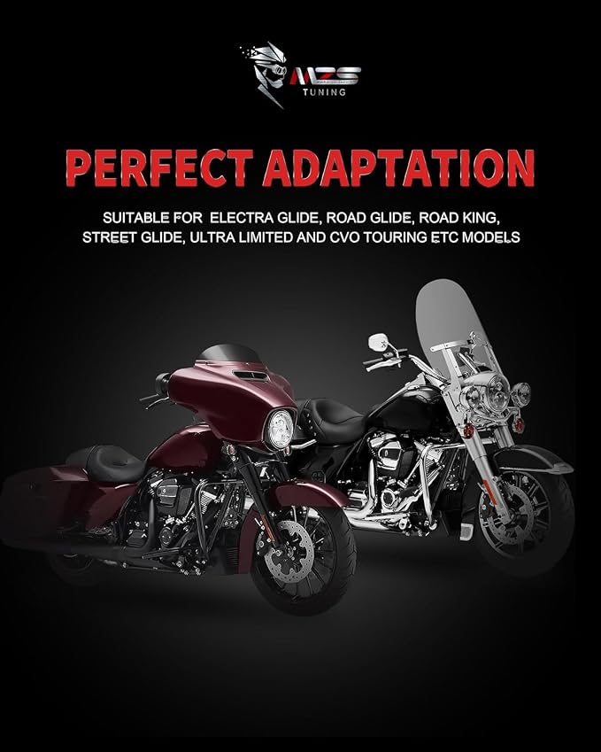 MZS Motorcycle Passenger Floorboards, Touring Rear Footboards Skeleton Foot Pegs Pedal Mount Bracket Kit CNC Black Compatible with 93-25 Road Glide Electra Street Glide Road King Tri Ultra CVO FLD