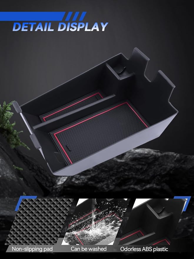 for X5/X6/X7 Center Console Organizer 2020-2025 2026 BMW X5/X6/X7 Accessories Armrest Tray Middle Storage Box Insert Container Durable ABS Plastic