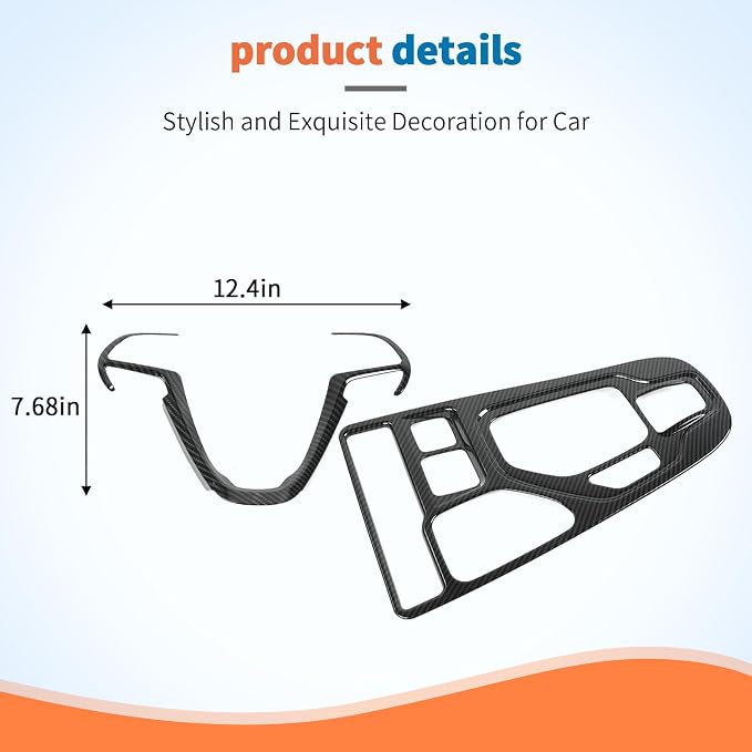 JeCar 2pcs Black Carbon Fiber Interior Trim Kit for 2019-2022 Jeep Cherokee Interior Accessories