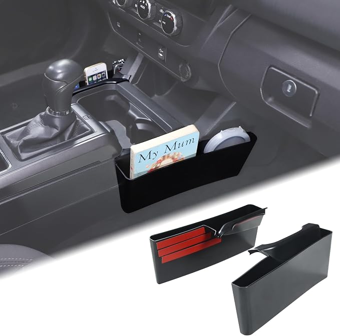 Aunginsy Gear Shift Storage Organizer Tray Compatible with Toyota Tacoma 3rd Gen 2016-2023 Center Console Organizer Left & Right Side Hanging Storage Box ABS Accessories, Not Fit Manual Transmission