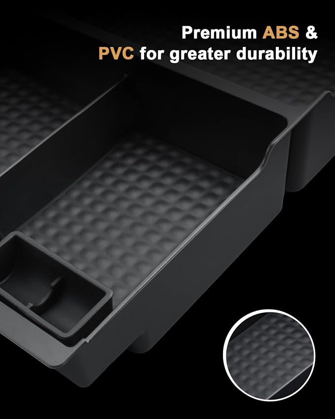 ECOZEN Center Console Organizer for 2007-2014 Chevy Silverado/GMC Sierra & Tahoe/Suburban/Avalanche/Yukon/Yukon XL Accessories - Armrest Box Organizer - Only Fit Split-Bench Front Seat/Jump Seats