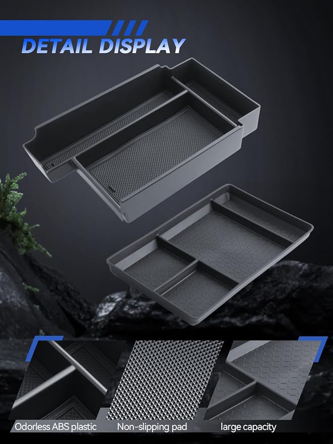 for Pathfinder Center Console Organizer Double-Layer 2022-2025 2026 Nissan Pathfinder(S/SV/SL/Rock Creek/Platinum) Accessories Armrest Box Organizer + Lower Console Organizer Tray Set 2-Pack