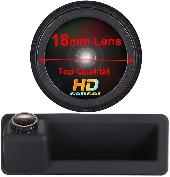HD IP68 170° Rear View Reverse Trunk Handle Backup Camera Compatible with BMW F18 F35/F45 F46 F48 F80 520Li 525Li 530i 535Li 328Li 320Li/Z3 Z4 Z8 i3 /328i/F30 F31 F34 F32/F07 F10 F11/F26/F25/F15