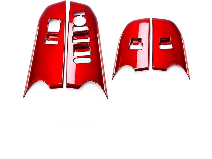 4PCS Door Lock Switch Covers Trim Compatible with Kia K4 2025-2026 Accessories (Red)
