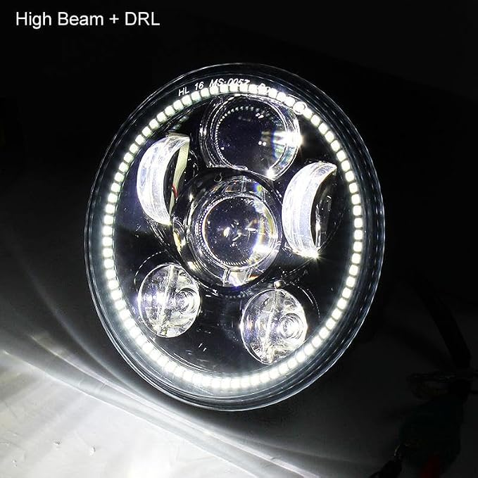 Eagle Lights 8900CG3H-SCOUT Indian Scout Motorcycle Headlight with White Halo Ring, Fits 2015+ Scout 60, Scout and Bobber, Chrome