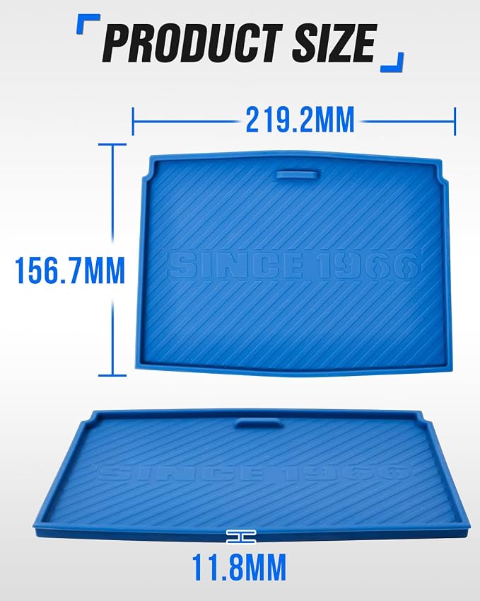 ROADER Bronco Armrest Box Bottom Anti-Slip Mat Fit for 2021-2024 Ford Bronco 2/4 Door Interior Accessories, Arm Rest Box Silicone Protective Pad, Waterproof Safe Environmentally Friendly-Blue