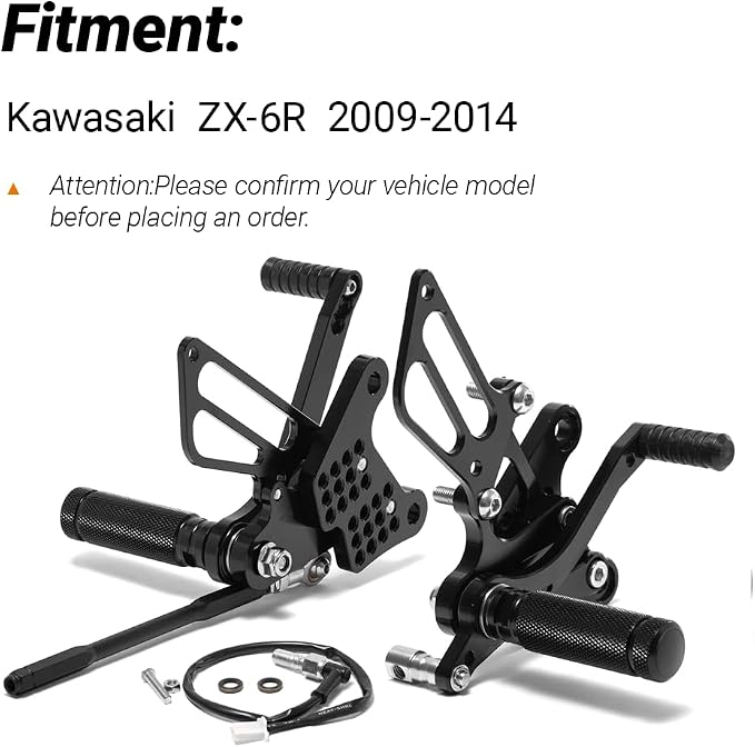 Motorcycle Adjustable Rear Sets Rearsets Foot Pegs for Kawasaki ZX-6R ZX6R 2009-2014