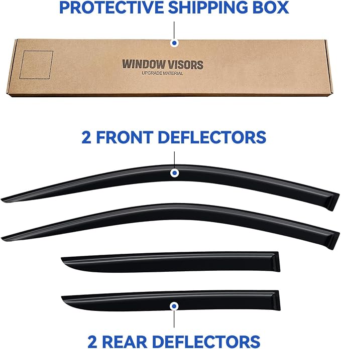 Window Visors Rain Guards for 2018-2024 Toyota CHR/C-HR, Out-Channel Window Vent Wind Deflectors Visors Shades