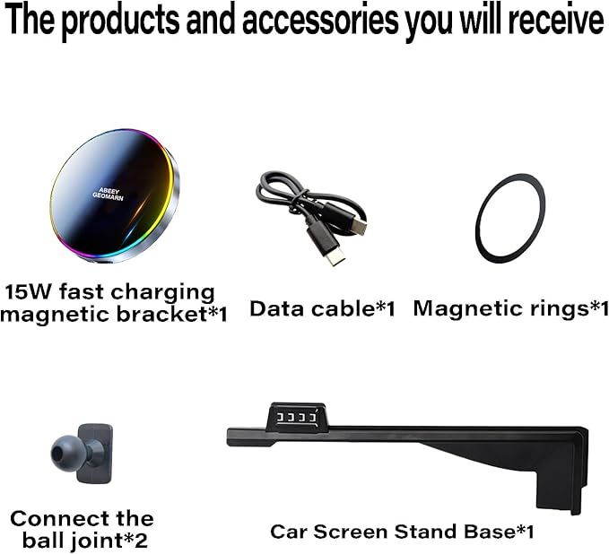 Car Phone Holder for Lexus GX 2024 2025 Accessories Apply to 14 Inch Touchscreen 15W Fast Wireless Charger Screen Fixed Clip HandsFree Cell Phone Mount 360° Rotation