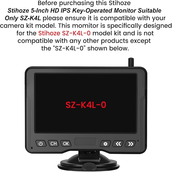 5-Inch HD IPS Key-Operated Monitor Suitable Only SZ-K4L
