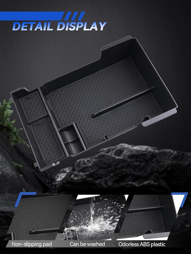 for Mazda3 Center Console Organizer 2019-2025 2026 Mazda Mazda3 Hatchback/Sedan Accessories Armrest Tray Middle Storage Box Insert Container Durable ABS Plastic