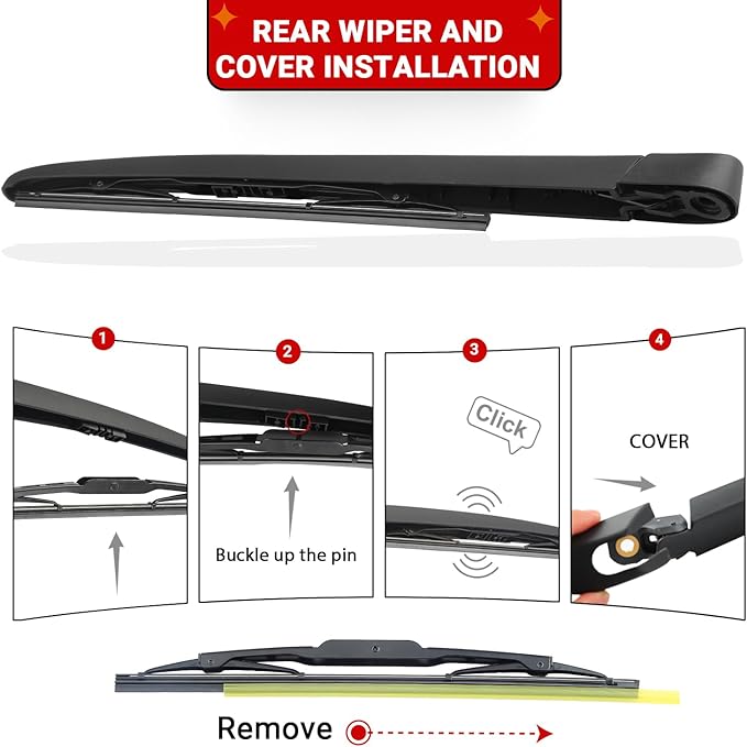 Windshield Wiper Blades Replacement for 2006 2007 2008 2009 2010 Hummer H3 Original Factory Quality Front Rear Wipers Blade Set for My Car - 17" 16" 10" (Pack of 3)