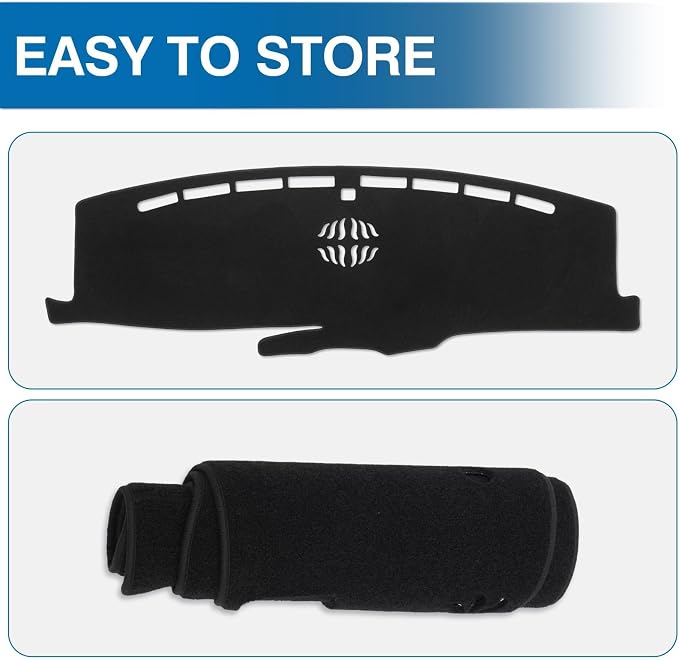 KUST Black Dash Cover for Ford Explorer 2020-2025 2026 (XLT, Limited, ST, Platinum) (2025:Active, ST-Line, ST, Platinum) Dashboard Cover Polyester Non-Slip Car Accessories for Explorer No Glare