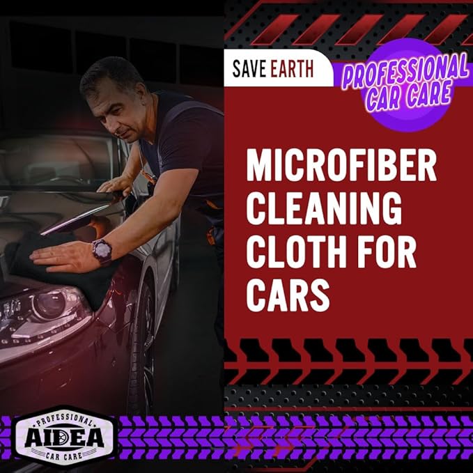 AIDEA Car Wash Mitt Microfiber, 2PK-Scratch & Lint-Free, 12PK, Premium Car Microfiber Towels