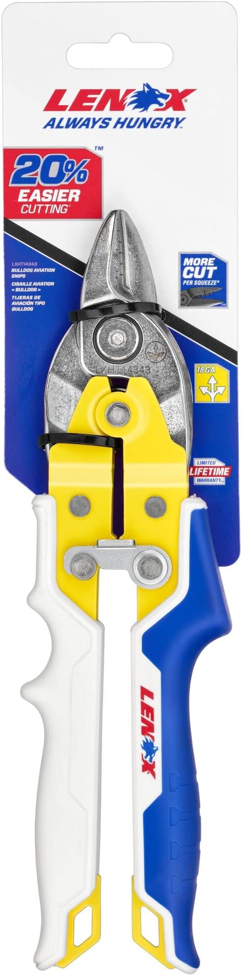 LENOX TOOLS Pliers, Bulldog Avitation Snips, With Durable Grip (LXHT14343)