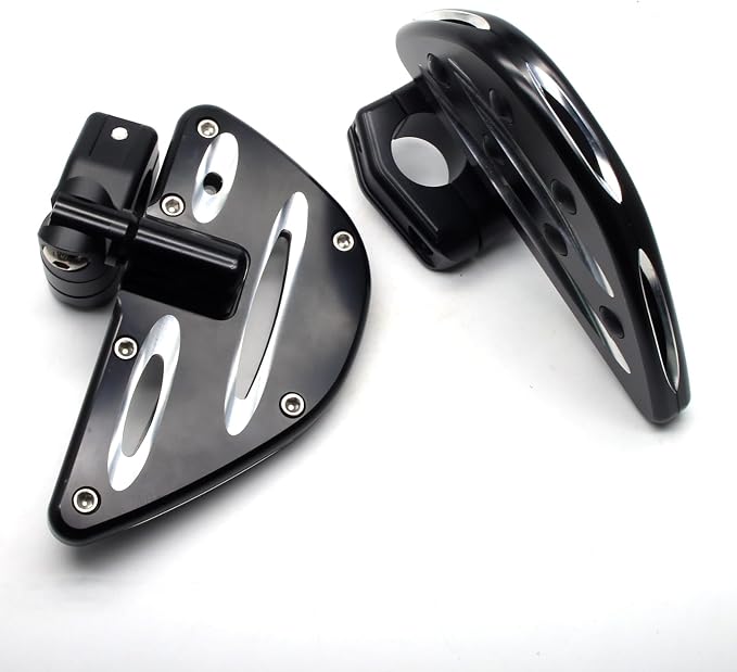 MZS 1.25" Highway Pegs, Motorcycle Highway Foot Pegs Short Adjustable CNC Aluminum Compatible with Road Glide King Softail Electra Street Glide Sportster Vulcan Chief Boulevard for 1 1/4 Engine Guard