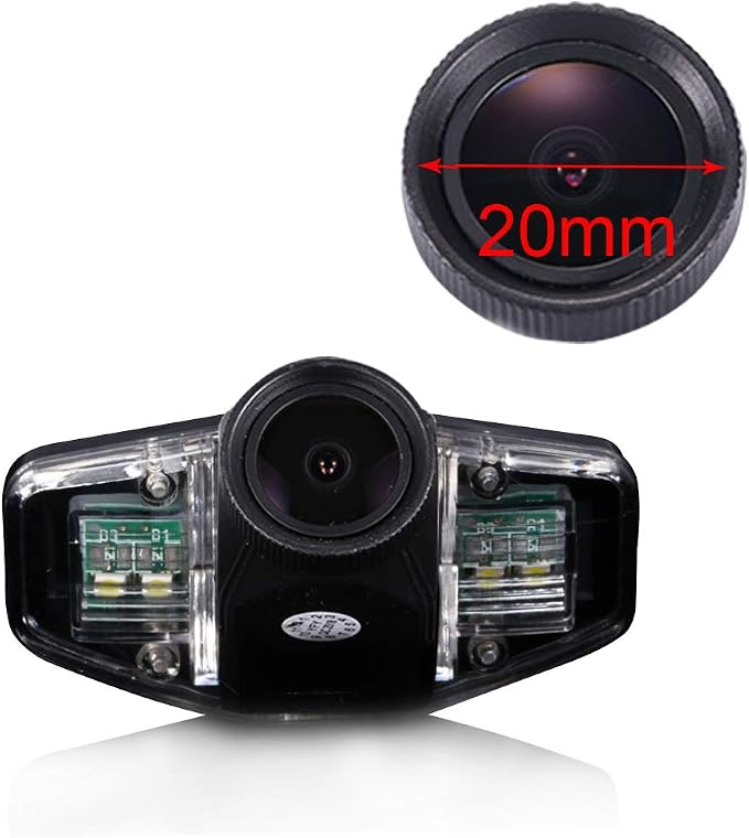 HD Auto Vehicle Car Van 20MM Lens IP68 170 Wide Angle License Plate Light Rear View Reversing Backup Camera Parking Aids System Compatible with Honda Accord/Civic EK FD/Odyssey/Acura TSX/Pilot