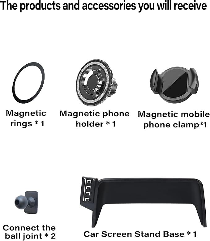 Magnetic Car Phone Mount for Ford Escape 2020-2026 Accessories, for MagSafe Strong Magnets Cell Phone Holder 8-Inch Touch Screen Cradles, with Portable Phone Gripper 360° Rotation