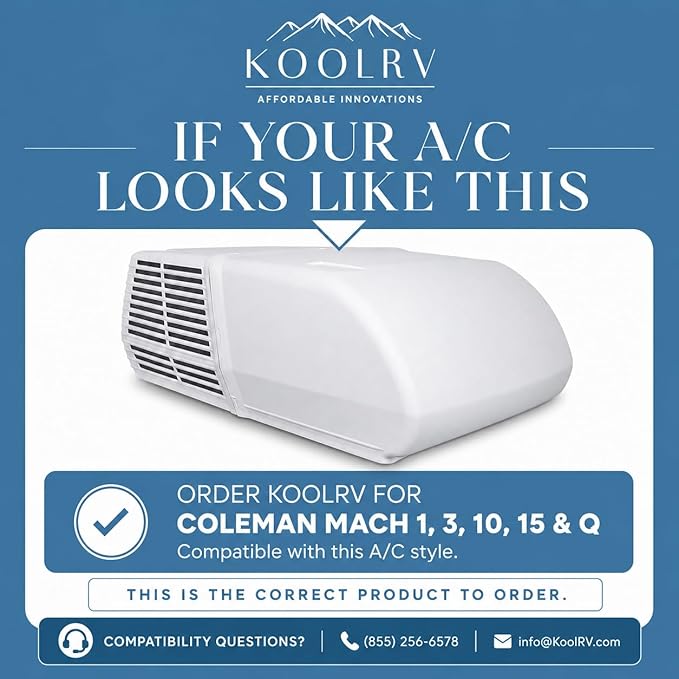 KoolRV for Coleman Mach 1, 3, 10, 15 & Q RV Air Conditioners – NOT Universal - Does NOT Fit Mach 8, Dometic, Furrion, GE or Non-Ducted Systems