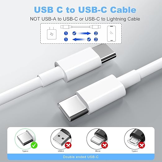3Pcs/5Pcs 60W Dual USB C Fast Charging Cables,USB C to Type C Fast Charging Cables, Compatible with iPhone 17/16/15/15 Pro/15 Pro Max/15 Plus/iPad Pro/A5/MacBook/Samsung Galaxy S25/S24/S23 Ultra (3)