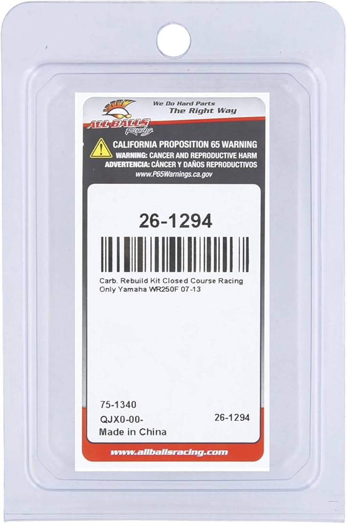 All Balls Racing 26-1294 Carburetor Rebuild Kit Compatible with/Replacement For Yamaha Wr250F 2007-2013