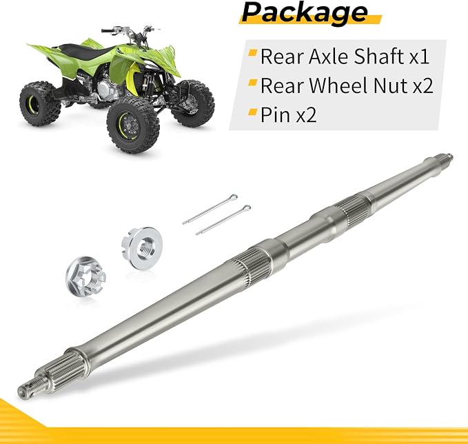 M MATI Rear Axle Shaft with Nut for Yamaha YFZ450 2004-2005 5TG-25381-00-00 90171-14037-00