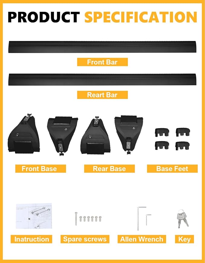 Tuyoung Roof Rack Cross Bars Wrangler - 330 lbs Lockable Crossbars 3PCS Fit for Jeep Wrangler JK JL Gladiator JT 2007-2026 with Metal, 2 & 4 Door Heavy Duty Aluminum Rooftop Kayak Luggage Racks
