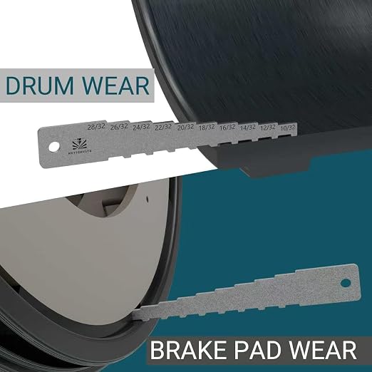 The 8" Brake Pad Measuring Tool,Brake Drum Wear Detection Gauge with Brake Stroke Measurement