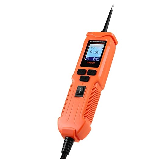 VEVOR Automotive Circuit Tester, 8-35 DCV Power Circuit Probe Tester with TFT Color Display and Lighting, Automotive Power Tester Probe with 19.7 ft / 6 m Cable, 2-in-1 Electrical Detector Finder