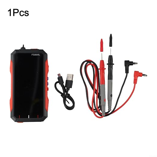Digital Multimeter Tester Rechargeable Smart Digital Multimeter USB-C Charging True RMS Electrical Tester AC DC Voltage Current Tester with Large Display for Industrial Electrical Issues(FS899L)