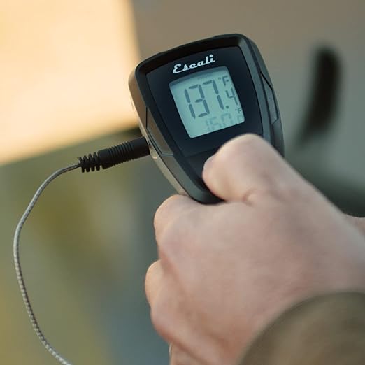Escali Infrared Surface and Probe Digital Thermometer 40-inches Plug-in Probe, Two-in-One Adjustable Temperature Alert
