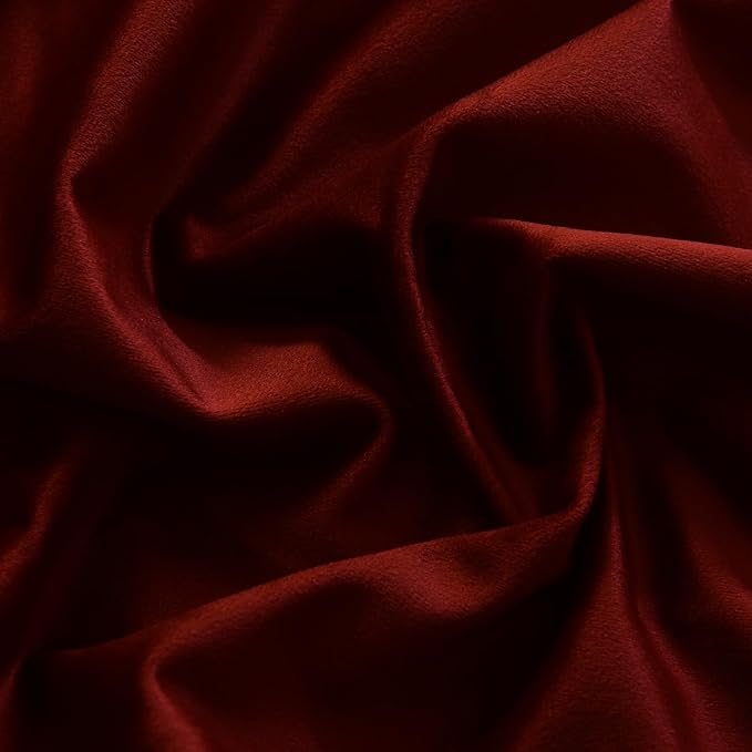 Roslynwood Luxury Soft Burnt Ochre Velvet Curtains 108 inches Long Back Tab Thermal Insulated Blackout Window Drapes for Living Room/Bedroom/Dining Room, W52 x L108, 2 Panels