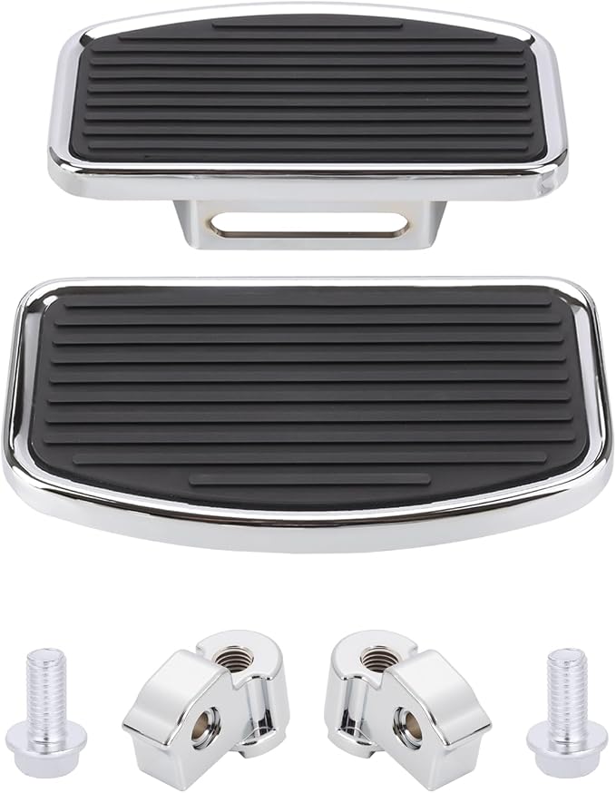Motorcycle Rider Footboard Front Footpegs for Indian Scouts/Sixty/Bobber 2015-2024, Aluminum Anti-Slip Wide Foot Pegs Footrest Driver Floorboards Motorbike Highway Accessories (Chrome)