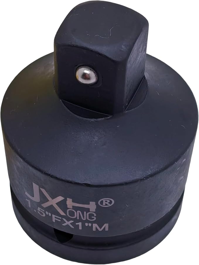 1-1/2" Drive Impact Socket Adapter, Heat Treated Cr-Mo Steel – Heavy Duty for Hydraulic Impact Wrench (Adapter 1-1/2" F to 1" M)