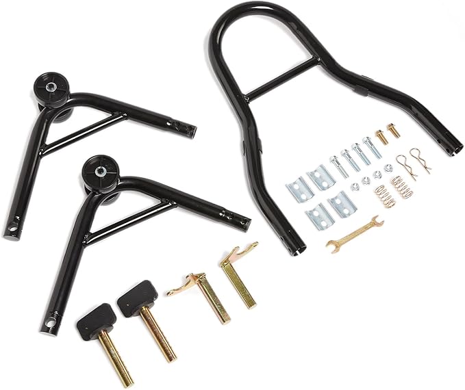 Motorcycle Stand Front Rear Wheel Lift Combo Swingarm Spool Peddock Stands for Yamaha Honda Kawasaki Suzuki U+L Black