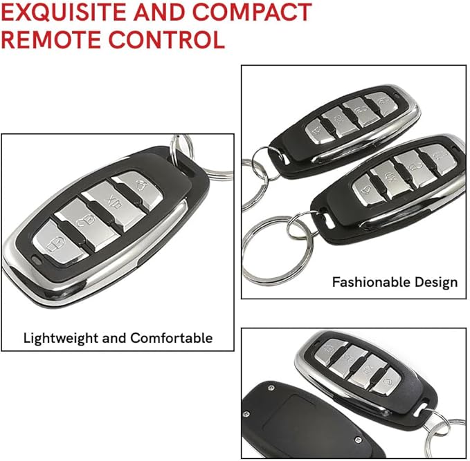 Riloer Vehicle Security Protection System, Universal 12V Car Alarm Device System, 2X Remote Controls Anti-Theft Device Car Horn Siren Alarm