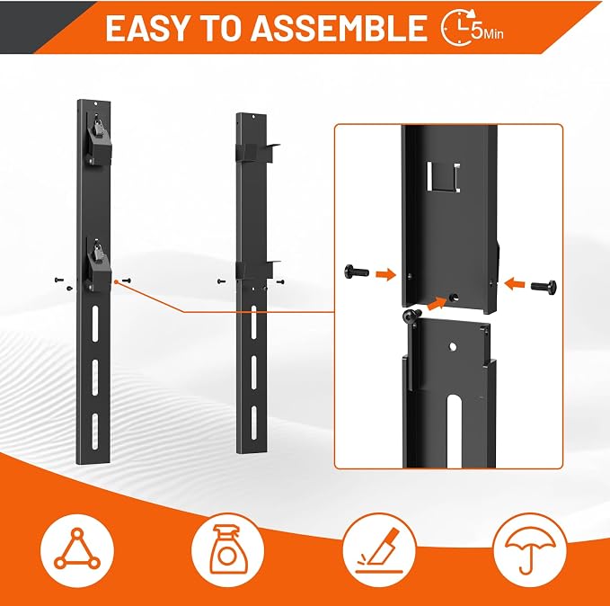 Weed Eater Rack for Trailer, 2 Place Heavy Duty Rust-Proof Weedeater Racks, Trimmer Rack for Open Trailer Truck with Combination Locks