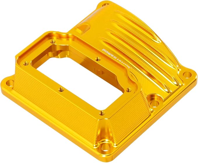 POWER JAMES Aluminum Visible Transmission Top Cover Compatible with Harley Davidson 2018-2025 Softail, 2017-2025 Touring FLHX, FLHR, FLTR with M8 Models. (Gold)