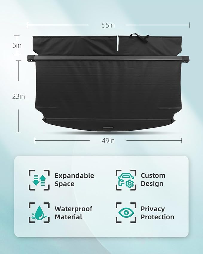 SCITOO Cargo Cover Shade for 2006-2012 Fit for Toyota RAV4 Retractable Rear Trunk Anti-Peeping Privacy Security Luggage Cover