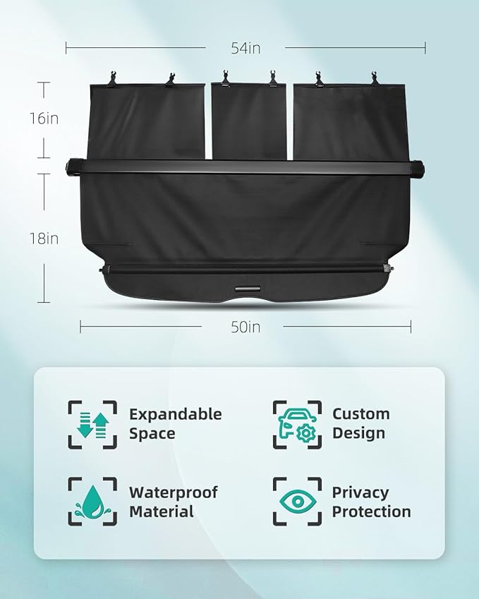 SCITOO Retractable Rear Cargo Cover Shade for 2007-2011 Fit for Honda CRV Luggage Trunk Anti-Peeping Privacy Security Shade Cover, CR-V Accessories