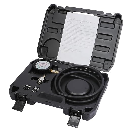 CMTOOL Exhaust Back Pressure Tester Kit with Carrying Case, Automotive Exhaust Back Pressure Gauge Set with 6-Foot Hose, Professional Car Diagnostic Test Tool with Adapter & 2 Hose Clamps