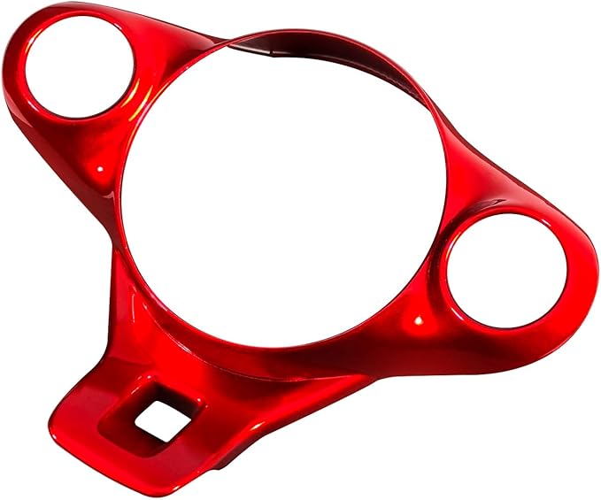 Steering Wheel Button Panel Cover Interior Steering Handle Button Frame Protective Cover Compatible with Kia Soul 2020-2025 Accessories (Glossy Red Style)