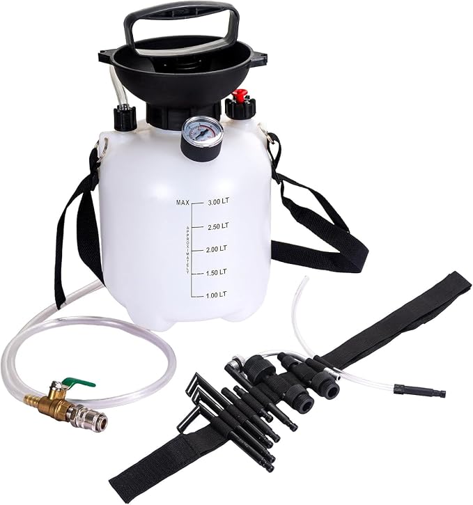 AIGMISON 3L Transmission Fluid Pump, Transmission Fluid Hand Pump Automotive,Transmission Oil Pump, Manual Automotive Oil Filling System,Fluid Transfer Pump with 12 pcs ATF Adapters