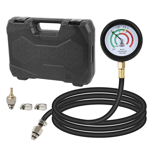 Exhaust Back Pressure Tester Kit with Carrying Case,Professional Automotive Exhaust Back Pressure Gauge Kit with 6-Foot Hose,2.5" HD Gauge,M12 & M18 Adapter