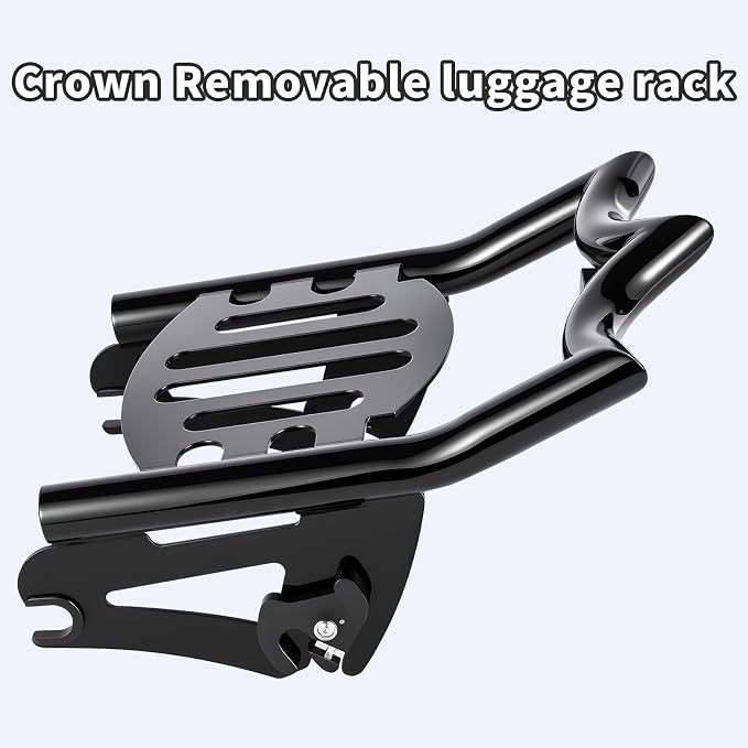 Crown Detachable Luggage Rack for Harley Touring 2009-2026 Street Road Electra Glide/Road King, Black ๏ผClassic๏ผ