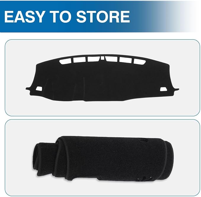 KUST Black Dash Cover for 2019-2025 Honda Passport/ 2016-2022 Pilot/ 2017-2025 Ridgeline Polyester Dashboard Cover Non-Slip Dashboard Pad Carpet Dash Protector Interior Accessories for Passport